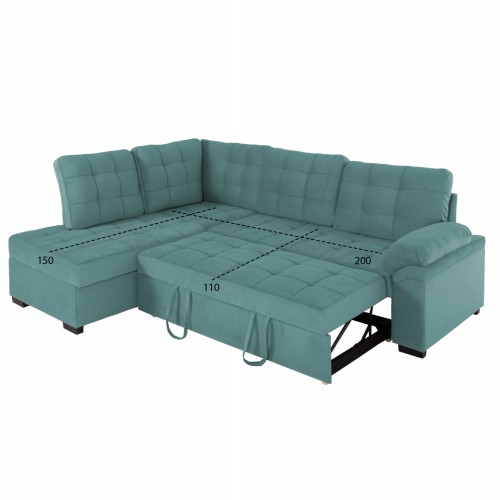 ΚΑΝΑΠΕΣ ΚΡΕΒΑΤΙ JADE HM3144.04L ΑΡΙΣΤΕΡΗ ΓΩΝΙΑ ΒΕΡΑΜΑΝ ΒΕΛΟΥΔΟ 250x80-180x73-88Υεκ. Σαλόνι