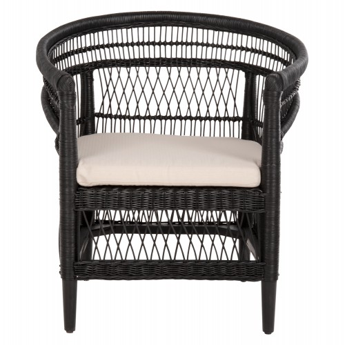 ΠΟΛΥΘΡΟΝΑ MALAWI HM9635.03 ΞΥΛΟ ΜΑΟΝΙ ΜΕ RATTAN ΜΑΥΡΟ-ΛΕΥΚΟ ΜΑΞΙΛΑΡΙ 80x70x86Υεκ. Εξωτερικού Χώρου