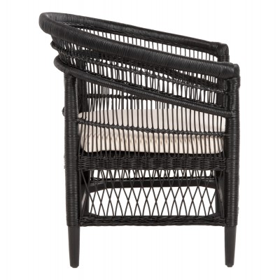 ΠΟΛΥΘΡΟΝΑ MALAWI HM9635.03 ΞΥΛΟ ΜΑΟΝΙ ΜΕ RATTAN ΜΑΥΡΟ-ΛΕΥΚΟ ΜΑΞΙΛΑΡΙ 80x70x86Υεκ. Εξωτερικού Χώρου