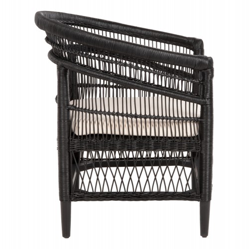 ΠΟΛΥΘΡΟΝΑ MALAWI HM9635.03 ΞΥΛΟ ΜΑΟΝΙ ΜΕ RATTAN ΜΑΥΡΟ-ΛΕΥΚΟ ΜΑΞΙΛΑΡΙ 80x70x86Υεκ. Εξωτερικού Χώρου