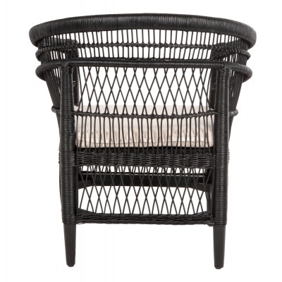 ΠΟΛΥΘΡΟΝΑ MALAWI HM9635.03 ΞΥΛΟ ΜΑΟΝΙ ΜΕ RATTAN ΜΑΥΡΟ-ΛΕΥΚΟ ΜΑΞΙΛΑΡΙ 80x70x86Υεκ. Εξωτερικού Χώρου