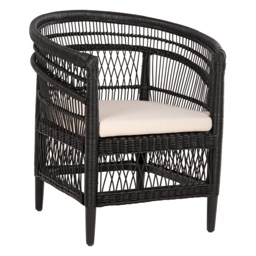 ΠΟΛΥΘΡΟΝΑ MALAWI HM9635.03 ΞΥΛΟ ΜΑΟΝΙ ΜΕ RATTAN ΜΑΥΡΟ-ΛΕΥΚΟ ΜΑΞΙΛΑΡΙ 80x70x86Υεκ. Εξωτερικού Χώρου