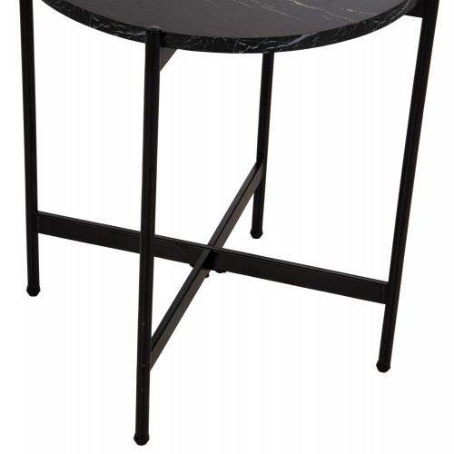 ΒΟΗΘΗΤΙΚΟ ΤΡΑΠΕΖΙ HM9589.01 MDF ΜΑΥΡΟ ΜΑΡΜΑΡΟ-ΜΑΥΡΗ ΜΕΤΑΛΛΙΚΗ ΒΑΣΗ Φ50x55Υεκ. Σαλόνι