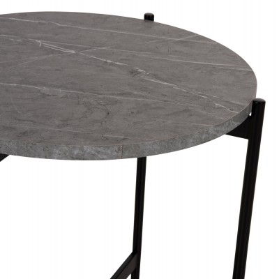 ΒΟΗΘΗΤΙΚΟ ΤΡΑΠΕΖΙ HM9589.02 MDF ΓΚΡΙ ΜΑΡΜΑΡΟ-ΜΑΥΡΗ ΜΕΤΑΛΛΙΚΗ ΒΑΣΗ Φ50x55Υεκ. Σαλόνι