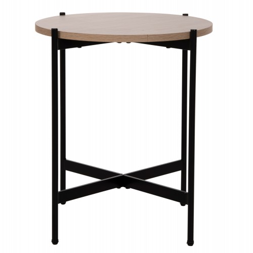 ΒΟΗΘΗΤΙΚΟ ΤΡΑΠΕΖΙ HM9589.03 MDF SONAMA-ΜΑΥΡΗ ΜΕΤΑΛΛΙΚΗ ΒΑΣΗ Φ50x55Υεκ. Σαλόνι
