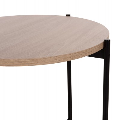 ΒΟΗΘΗΤΙΚΟ ΤΡΑΠΕΖΙ HM9589.03 MDF SONAMA-ΜΑΥΡΗ ΜΕΤΑΛΛΙΚΗ ΒΑΣΗ Φ50x55Υεκ. Σαλόνι