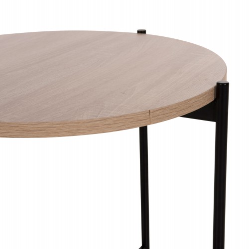 ΒΟΗΘΗΤΙΚΟ ΤΡΑΠΕΖΙ HM9589.03 MDF SONAMA-ΜΑΥΡΗ ΜΕΤΑΛΛΙΚΗ ΒΑΣΗ Φ50x55Υεκ. Σαλόνι