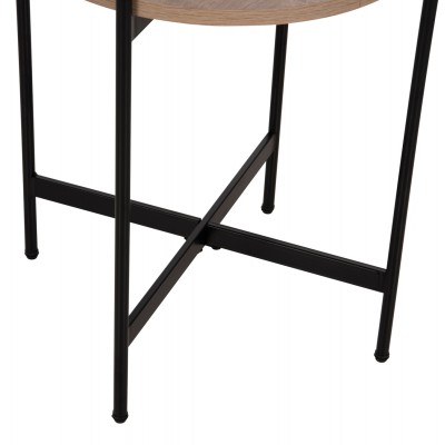 ΒΟΗΘΗΤΙΚΟ ΤΡΑΠΕΖΙ HM9589.03 MDF SONAMA-ΜΑΥΡΗ ΜΕΤΑΛΛΙΚΗ ΒΑΣΗ Φ50x55Υεκ. Σαλόνι