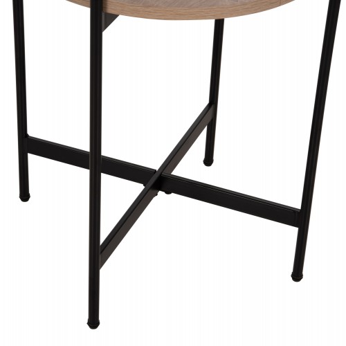 ΒΟΗΘΗΤΙΚΟ ΤΡΑΠΕΖΙ HM9589.03 MDF SONAMA-ΜΑΥΡΗ ΜΕΤΑΛΛΙΚΗ ΒΑΣΗ Φ50x55Υεκ. Σαλόνι