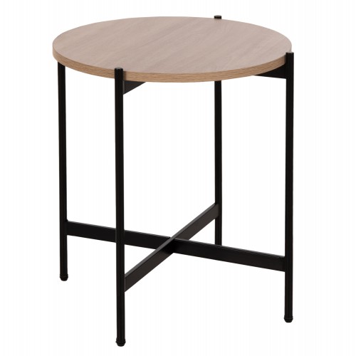 ΒΟΗΘΗΤΙΚΟ ΤΡΑΠΕΖΙ HM9589.03 MDF SONAMA-ΜΑΥΡΗ ΜΕΤΑΛΛΙΚΗ ΒΑΣΗ Φ50x55Υεκ. Σαλόνι