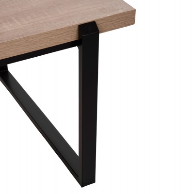 ΤΡΑΠΕΖΙ ΣΑΛΟΝΙΟΥ HM9585.03 MDF SONOMA-ΜΑΥΡΗ ΜΕΤΑΛΛΙΚΗ ΒΑΣΗ 120x60X46Yεκ. Σαλόνι