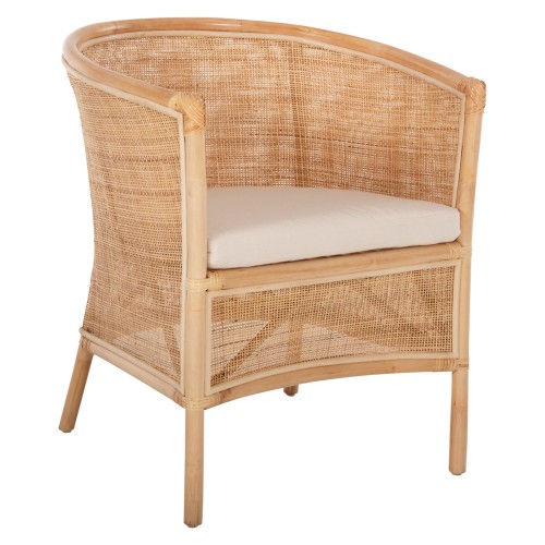 ΠΟΛΥΘΡΟΝΑ APRON HM9818 RATTAN ΠΛΕΚΤΟ ΣΕ ΦΥΣΙΚΟ-ΛΕΥΚΟ ΜΑΞΙΛΑΡΙ 75x70x85Υεκ. Εξωτερικού Χώρου