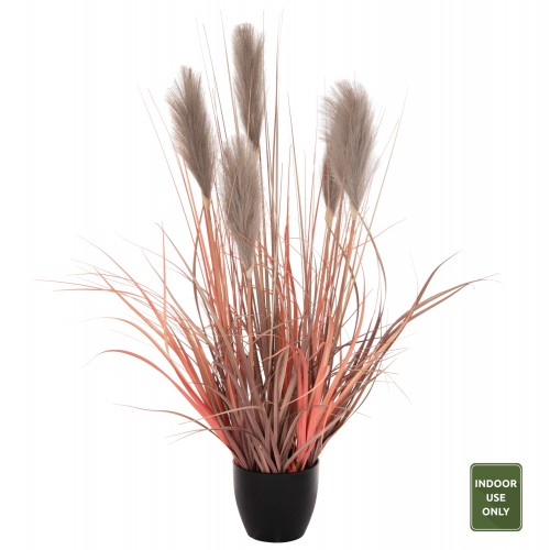 ΔΙΑΚΟΣΜΗΤΙΚΟ ΣΥΝΘΕΤΙΚΟ ΦΥΤΟ ΣΕ ΓΛΑΣΤΡΑ GRASS+FEATHER Φ14,5x12,5-86Υ εκ. HM4015 Διακόσμηση - Φως - Χαλιά