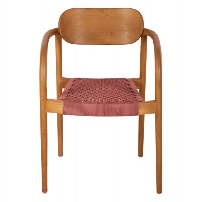 ΠΟΛΥΘΡΟΝΑ OSLO HM9636.06 ΞΥΛΟ TEAK ΦΥΣΙΚΟ & ΡΟΖ ΣΧΟΙΝΙ 55x54x80Yεκ. Σαλόνι