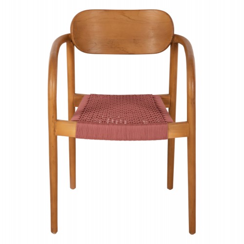ΠΟΛΥΘΡΟΝΑ OSLO HM9636.06 ΞΥΛΟ TEAK ΦΥΣΙΚΟ & ΡΟΖ ΣΧΟΙΝΙ 55x54x80Yεκ. Σαλόνι
