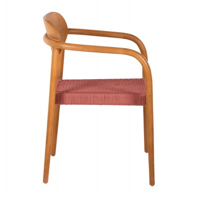 ΠΟΛΥΘΡΟΝΑ OSLO HM9636.06 ΞΥΛΟ TEAK ΦΥΣΙΚΟ & ΡΟΖ ΣΧΟΙΝΙ 55x54x80Yεκ. Σαλόνι