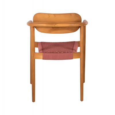 ΠΟΛΥΘΡΟΝΑ OSLO HM9636.06 ΞΥΛΟ TEAK ΦΥΣΙΚΟ & ΡΟΖ ΣΧΟΙΝΙ 55x54x80Yεκ. Σαλόνι