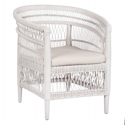 ΠΟΛΥΘΡΟΝΑ MALAWI HM9635.02 ΞΥΛΟ ΜΑΟΝΙ ΜΕ RATTAN ΛΕΥΚΟ--Β'ΔΙΑΛΟΓΗΣ 80x70x86Υεκ.