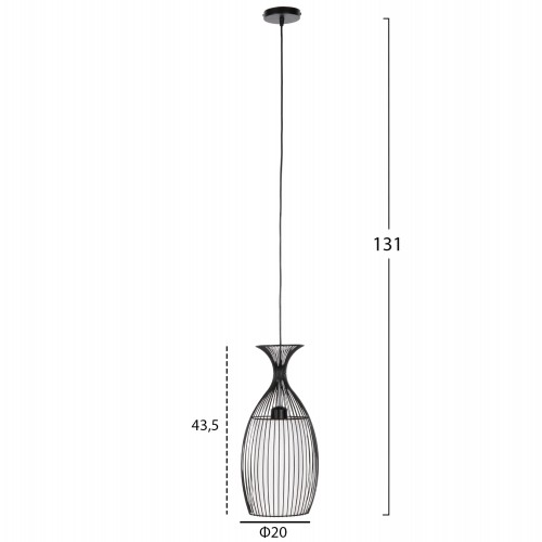 ΦΩΤΙΣΤΙΚΟ ΟΡΟΦΗΣ HM4186 ΜΑΥΡΟ 20x20x43,5 εκ. Διακόσμηση - Φως - Χαλιά