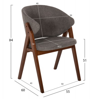 ΣΕΤ ΚΑΡΕΚΛΑ HANA HM9746.02 RUBBERWOOD ΣΕ ΚΑΡΥΔΙ ΧΡΩΜΑ-ΓΚΡΙ ΥΦΑΣΜΑ 55x60x84Yεκ. ΣΕΤ ΚΑΡΕΚΛΑ HANA HM9746.02 RUBBERWOOD ΣΕ ΚΑΡΥΔΙ ΧΡΩΜΑ-ΓΚΡΙ ΥΦΑΣΜΑ 55x60x84Yεκ.