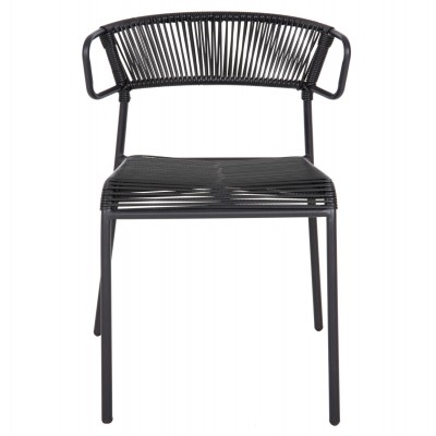 ΚΑΡΕΚΛΑ SUKI HM6053.02 ΜΕΤΑΛΛO KAI ΣΥΝΘΕΤΙΚΟ RATTAN ΣΕ ΜΑΥΡΟ 54x62x80Υεκ Εξωτερικού Χώρου