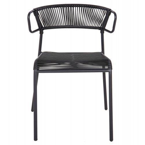 ΚΑΡΕΚΛΑ SUKI HM6053.02 ΜΕΤΑΛΛO KAI ΣΥΝΘΕΤΙΚΟ RATTAN ΣΕ ΜΑΥΡΟ 54x62x80Υεκ Εξωτερικού Χώρου