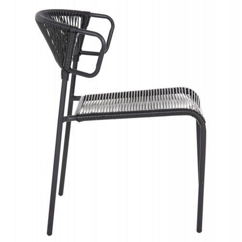 ΚΑΡΕΚΛΑ SUKI HM6053.02 ΜΕΤΑΛΛO KAI ΣΥΝΘΕΤΙΚΟ RATTAN ΣΕ ΜΑΥΡΟ 54x62x80Υεκ Εξωτερικού Χώρου