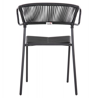 ΚΑΡΕΚΛΑ SUKI HM6053.02 ΜΕΤΑΛΛO KAI ΣΥΝΘΕΤΙΚΟ RATTAN ΣΕ ΜΑΥΡΟ 54x62x80Υεκ Εξωτερικού Χώρου