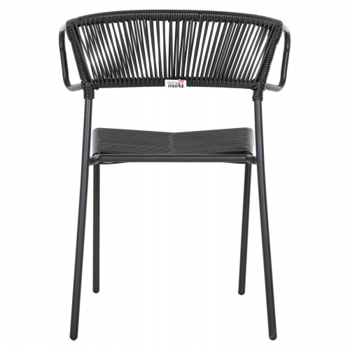 ΚΑΡΕΚΛΑ SUKI HM6053.02 ΜΕΤΑΛΛO KAI ΣΥΝΘΕΤΙΚΟ RATTAN ΣΕ ΜΑΥΡΟ 54x62x80Υεκ Εξωτερικού Χώρου