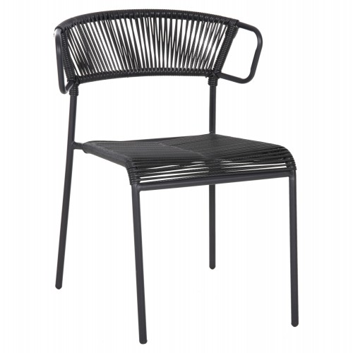 ΚΑΡΕΚΛΑ SUKI HM6053.02 ΜΕΤΑΛΛO KAI ΣΥΝΘΕΤΙΚΟ RATTAN ΣΕ ΜΑΥΡΟ 54x62x80Υεκ Εξωτερικού Χώρου