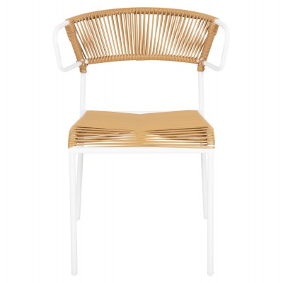 ΚΑΡΕΚΛΑ SUKI HM6053.01 ΜΕΤΑΛΛO ΛΕΥΚΟ KAI ΣΥΝΘ. RATTAN ΣΕ ΦΥΣΙΚΟ 54x62x80Υεκ Εξωτερικού Χώρου