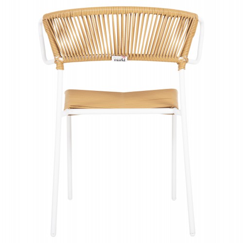 ΚΑΡΕΚΛΑ SUKI HM6053.01 ΜΕΤΑΛΛO ΛΕΥΚΟ KAI ΣΥΝΘ. RATTAN ΣΕ ΦΥΣΙΚΟ 54x62x80Υεκ Εξωτερικού Χώρου