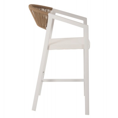 ΣΚΑΜΠΟ ΑΛΟΥΜΙΝΙΟΥ ΛΕΥΚΟ HM5892.32 ΜΕΣ. ΥΨΟΥΣ-ΜE RATTAN & TΕΧΤLINE 57x57x99,5Yεκ. Εξωτερικού Χώρου