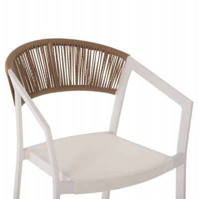 ΣΚΑΜΠΟ ΑΛΟΥΜΙΝΙΟΥ ΛΕΥΚΟ HM5892.32 ΜΕΣ. ΥΨΟΥΣ-ΜE RATTAN & TΕΧΤLINE 57x57x99,5Yεκ. Εξωτερικού Χώρου