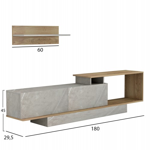 ΣΥΝΘΕΤΟ ΤΗΛΕΟΡΑΣΗΣ GARCELLE HM8904.14 ΜΕΛΑΜΙΝΗ ΦΥΣΙΚΟ-STONE TEXTURE 180x29,6x45Υεκ Σαλόνι ΣΥΝΘΕΤΟ ΤΗΛΕΟΡΑΣΗΣ GARCELLE HM8904.14 ΜΕΛΑΜΙΝΗ ΦΥΣΙΚΟ-STONE TEXTURE 180x29,6x45Υεκ Σαλόνι