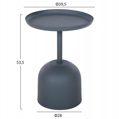ΤΡΑΠΕΖΙ ΒΟΗΘΗΤΙΚΟ ΣΤΡΟΓΓΥΛΟ DELBEL HM4261.05 ΜΕΤΑΛΛΟ ΜΠΛΕ ΣΚΟΥΡΟ Φ39,5x53,5Υ εκ. Σαλόνι