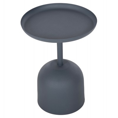 ΤΡΑΠΕΖΙ ΒΟΗΘΗΤΙΚΟ ΣΤΡΟΓΓΥΛΟ DELBEL HM4261.05 ΜΕΤΑΛΛΟ ΜΠΛΕ ΣΚΟΥΡΟ Φ39,5x53,5Υ εκ. Σαλόνι