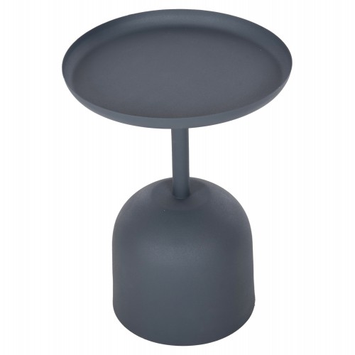 ΤΡΑΠΕΖΙ ΒΟΗΘΗΤΙΚΟ ΣΤΡΟΓΓΥΛΟ DELBEL HM4261.05 ΜΕΤΑΛΛΟ ΜΠΛΕ ΣΚΟΥΡΟ Φ39,5x53,5Υ εκ. Σαλόνι