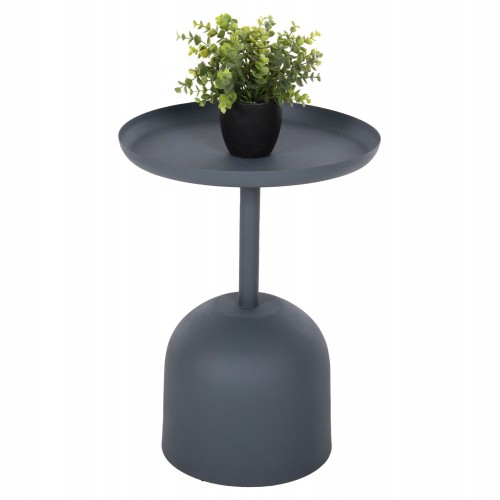 ΤΡΑΠΕΖΙ ΒΟΗΘΗΤΙΚΟ ΣΤΡΟΓΓΥΛΟ DELBEL HM4261.05 ΜΕΤΑΛΛΟ ΜΠΛΕ ΣΚΟΥΡΟ Φ39,5x53,5Υ εκ. Σαλόνι