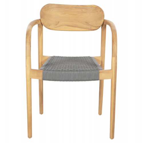 ΠΟΛΥΘΡΟΝΑ OSLO HM9636.08 ΞΥΛΟ TEAK ΦΥΣΙΚΟ & ΓΚΡΙ ΣΧΟΙΝΙ 55x54x80Yεκ. Σαλόνι