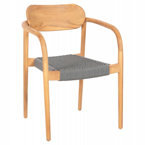 ΠΟΛΥΘΡΟΝΑ OSLO HM9636.08 ΞΥΛΟ TEAK ΦΥΣΙΚΟ & ΓΚΡΙ ΣΧΟΙΝΙ 55x54x80Yεκ. Σαλόνι