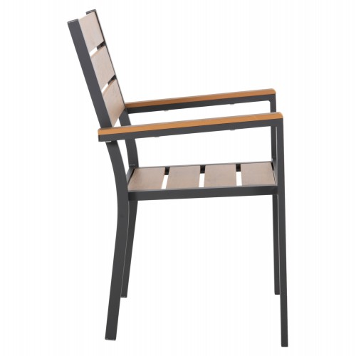 ΠΟΛΥΘΡΟΝΑ ΑΛΟΥΜΙΝΙΟΥ SAGA HM5981.03 ΑΝΘΡΑΚΙ-POLYWOOD ΣΕ ΦΥΣΙΚΟ 55x55x86Υεκ. Εξωτερικού Χώρου