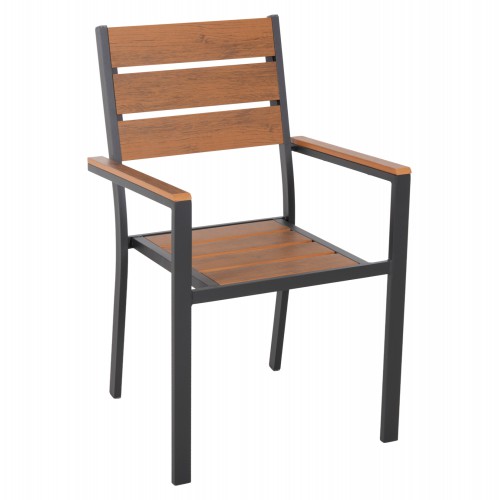 ΠΟΛΥΘΡΟΝΑ ΑΛΟΥΜΙΝΙΟΥ SAGA HM5981.03 ΑΝΘΡΑΚΙ-POLYWOOD ΣΕ ΦΥΣΙΚΟ 55x55x86Υεκ. Εξωτερικού Χώρου
