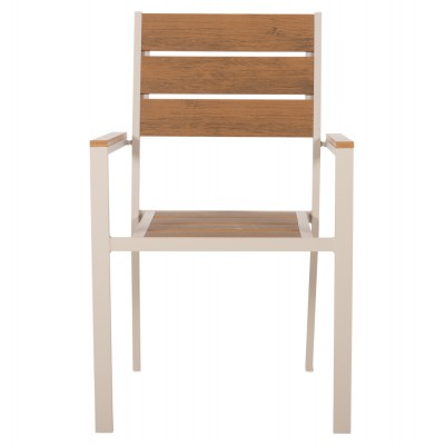 ΠΟΛΥΘΡΟΝΑ ΑΛΟΥΜΙΝΙΟΥ SAGA HM5981.04 ΣΑΜΠΑΝΙ-POLYWOOD ΣΕ ΦΥΣΙΚΟ 55x55x86Υεκ. Εξωτερικού Χώρου