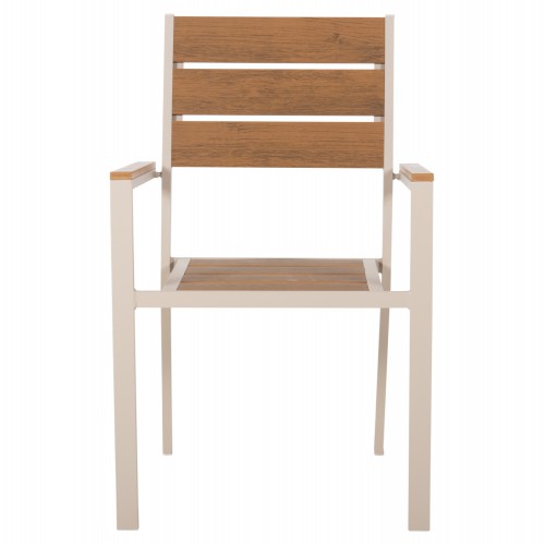ΠΟΛΥΘΡΟΝΑ ΑΛΟΥΜΙΝΙΟΥ SAGA HM5981.04 ΣΑΜΠΑΝΙ-POLYWOOD ΣΕ ΦΥΣΙΚΟ 55x55x86Υεκ. Εξωτερικού Χώρου