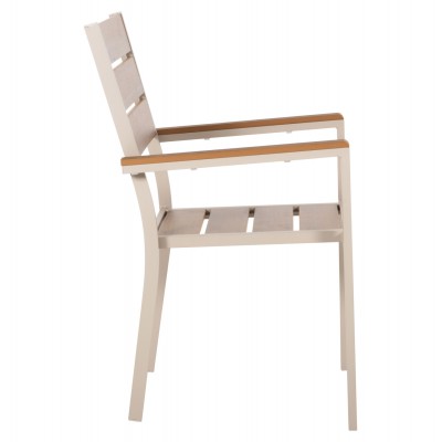 ΠΟΛΥΘΡΟΝΑ ΑΛΟΥΜΙΝΙΟΥ SAGA HM5981.04 ΣΑΜΠΑΝΙ-POLYWOOD ΣΕ ΦΥΣΙΚΟ 55x55x86Υεκ. Εξωτερικού Χώρου