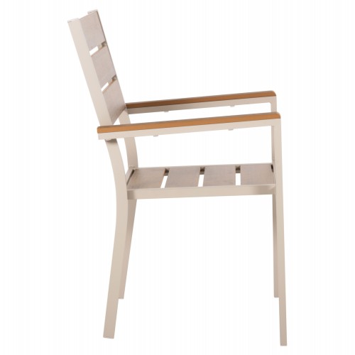 ΠΟΛΥΘΡΟΝΑ ΑΛΟΥΜΙΝΙΟΥ SAGA HM5981.04 ΣΑΜΠΑΝΙ-POLYWOOD ΣΕ ΦΥΣΙΚΟ 55x55x86Υεκ. Εξωτερικού Χώρου