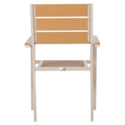 ΠΟΛΥΘΡΟΝΑ ΑΛΟΥΜΙΝΙΟΥ SAGA HM5981.04 ΣΑΜΠΑΝΙ-POLYWOOD ΣΕ ΦΥΣΙΚΟ 55x55x86Υεκ. Εξωτερικού Χώρου
