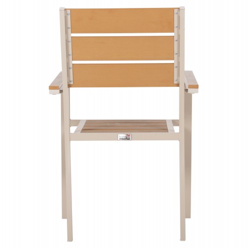 ΠΟΛΥΘΡΟΝΑ ΑΛΟΥΜΙΝΙΟΥ SAGA HM5981.04 ΣΑΜΠΑΝΙ-POLYWOOD ΣΕ ΦΥΣΙΚΟ 55x55x86Υεκ. Εξωτερικού Χώρου