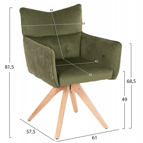 ΠΟΛΥΘΡΟΝΑΚΙ QUILL HM9843.05 ΠΡΑΣΙΝΟ ΥΦΑΣΜΑ-ΞΥΛΟ ΟΞΙΑΣ ΠΟΔΙΑ 61x57,5x91Υεκ. Σαλόνι